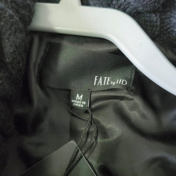 NWT Revolve Fate Vegan Leather Cable Knit Fishermen Belted Moto Jacket M - Picture 6 of 10